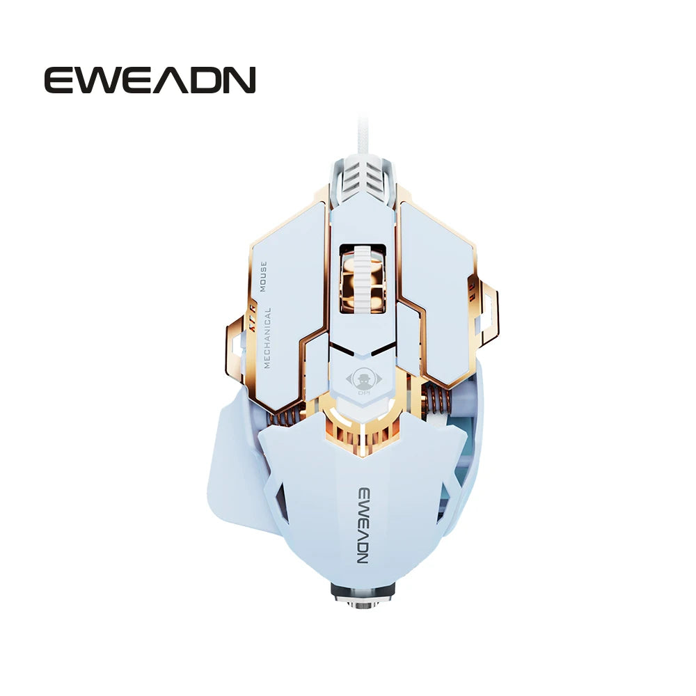 EWEADN G5 USB Wired Gaming Mouse Silent or audible optional, Buttons Macro Function Keys, for desktop, laptop, computer, school