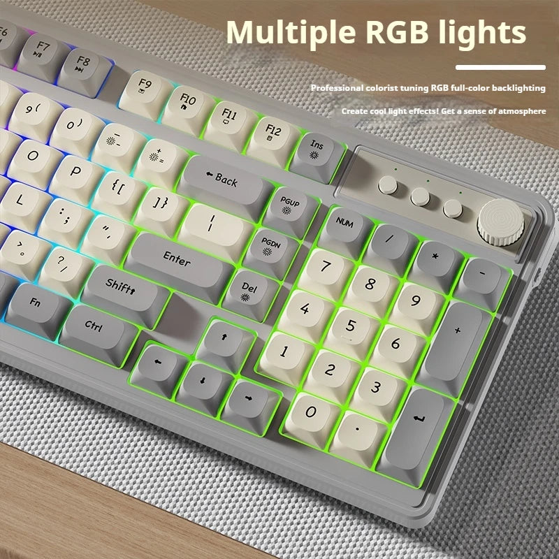 EWEADN G98 Gaming Office Keyboard, film with rainbow Backlit USB Wired Computer External Quiet, Digital area,Digh appearance