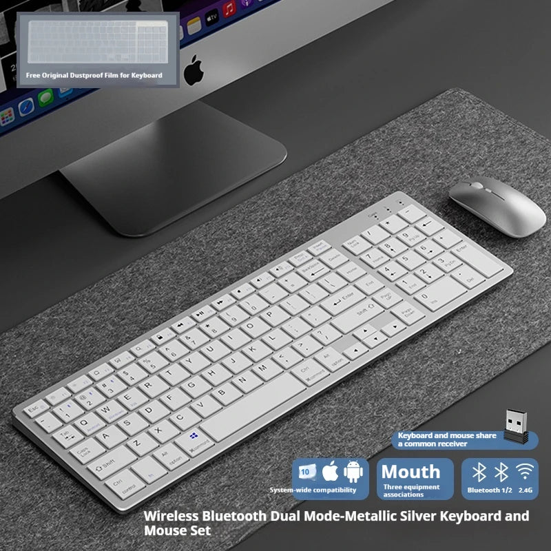 EWEADN K936 Wireless BT keyboard and mouse set, laptop office typing charging silent, Metal Panel Simplicity Easy to carry