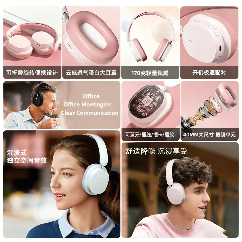 Studio Pro 48dB ANC Wireless Headphones Over Ear Bluetooth Earphones Active Noise Cancellation Hi-Res LDAC 120h Playtime