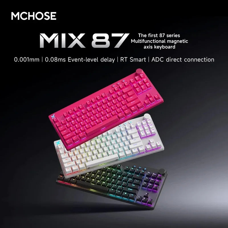 MCHOSE Mix 87 Magnetic Axis Cable E-sports Mechanical Keyboard 8K+256K Esport 0.08ms Customized Game Mount Taishan Axis GT