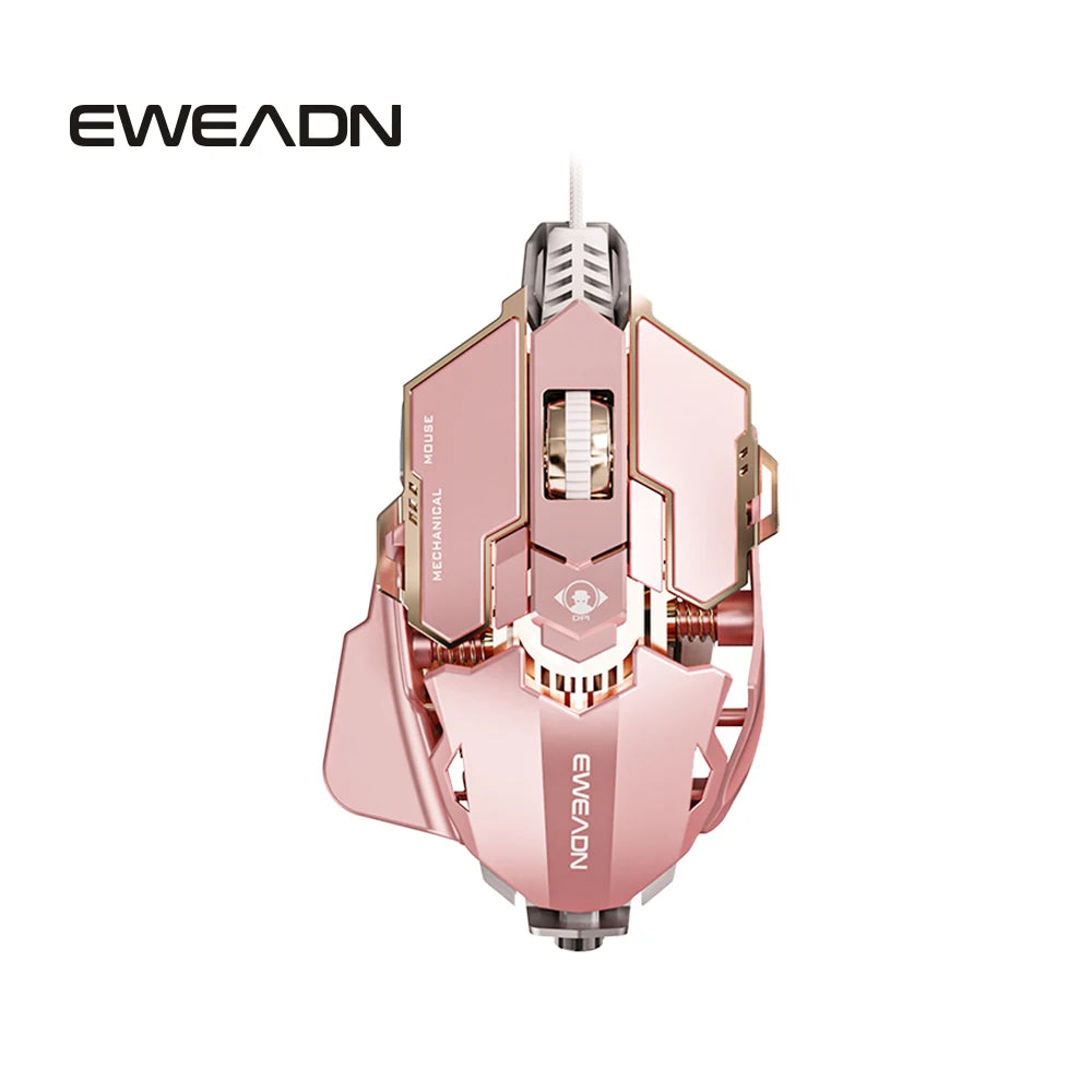 EWEADN G5 USB Wired Gaming Mouse Silent or audible optional, Buttons Macro Function Keys, for desktop, laptop, computer, school