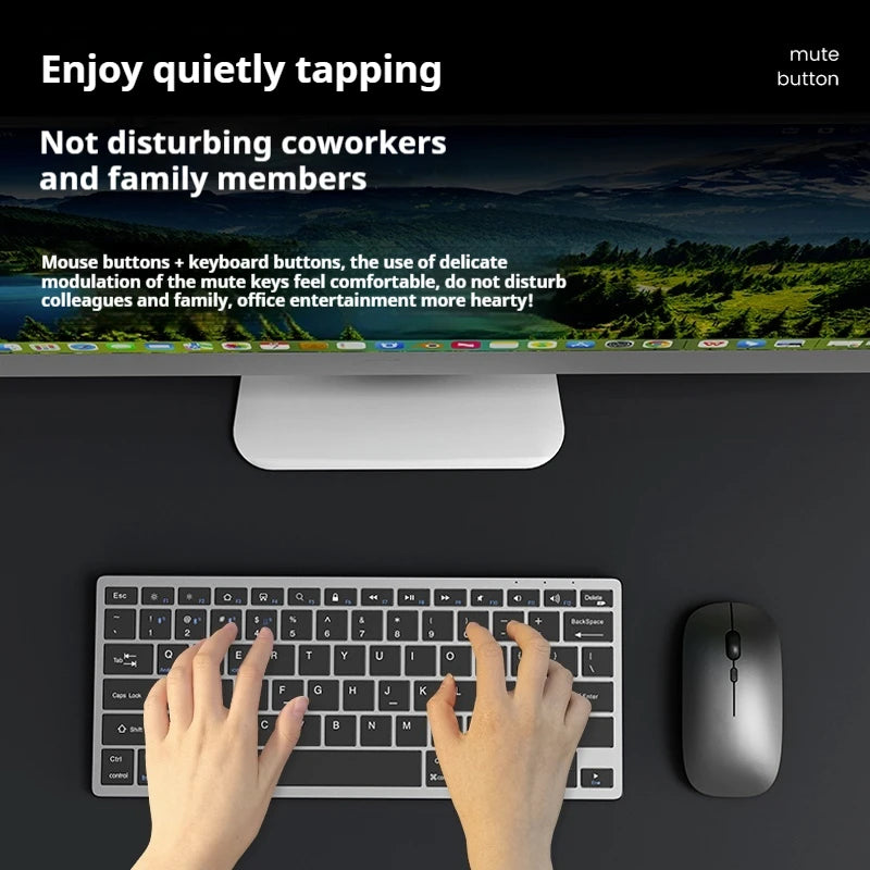 EWEADN K936 Wireless BT keyboard and mouse set, laptop office typing charging silent, Metal Panel Simplicity Easy to carry