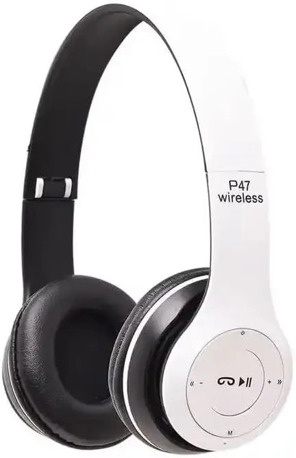 P47 Bluetooth Wireless Headphones Over-Ear Design Plastic Construction with LED Lights Surround Sound for Gaming and School