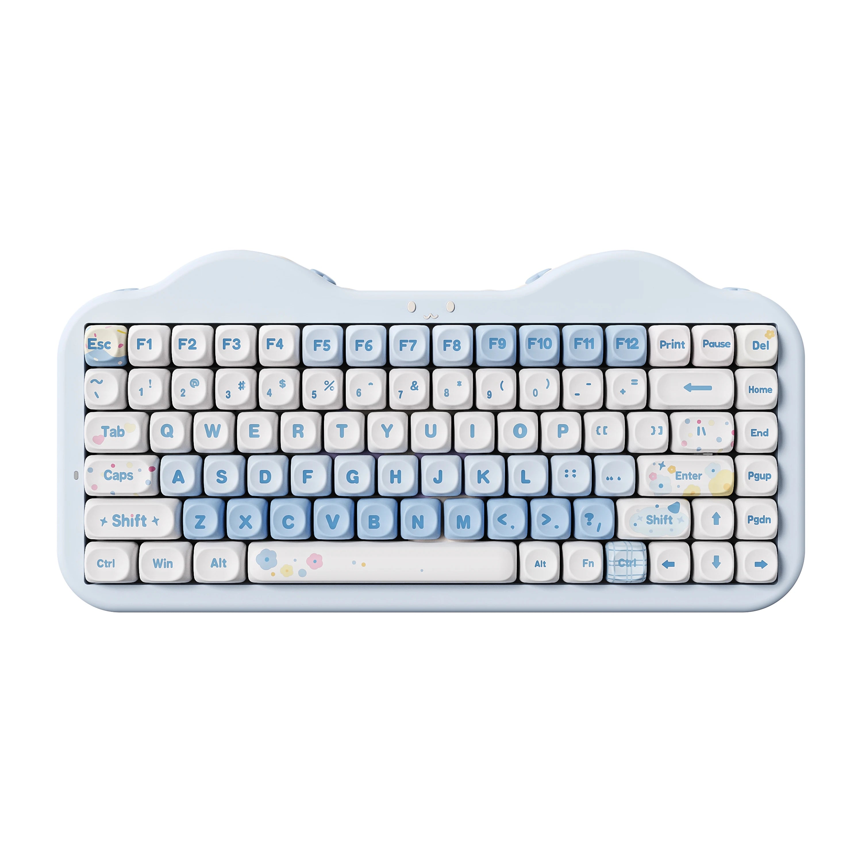 YUNZII C75 Pink Wireless Mechanical Keyboard, 75% Creamy Hot Swap RGB Keyboard, Gasket Mount Cute Cake Design for Win/Mac/Gaming