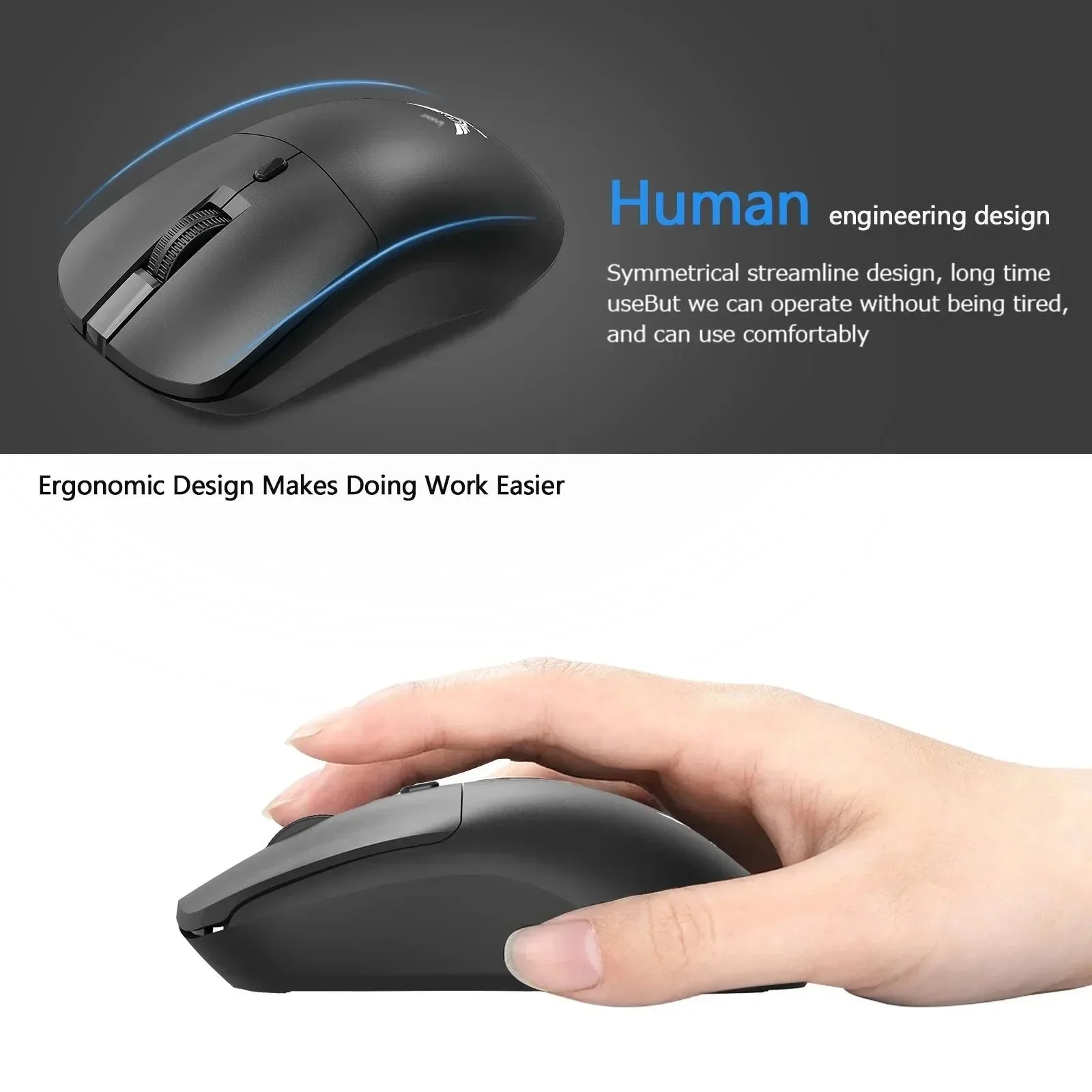 2.4G Wireless Mouse Bluetooth 5.4 Gaming Mouse Ergonomic Mice 800-1200-1600 DPI Mouse Rechargeable Office Mice for PC Laptop
