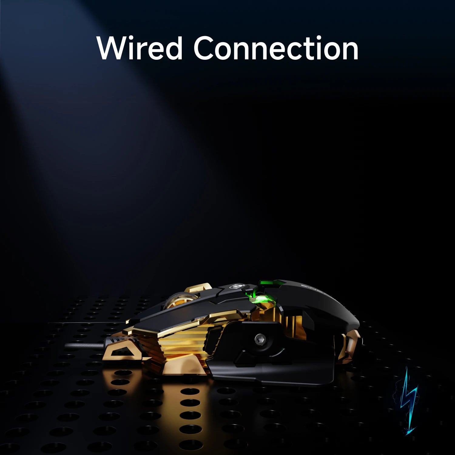 EWEADN Ergonomic USB Wired Gaming Mouse, Silent or Audible Click, 8 Buttons with Macro, Metal Mechanical Design, Adjustable Tail