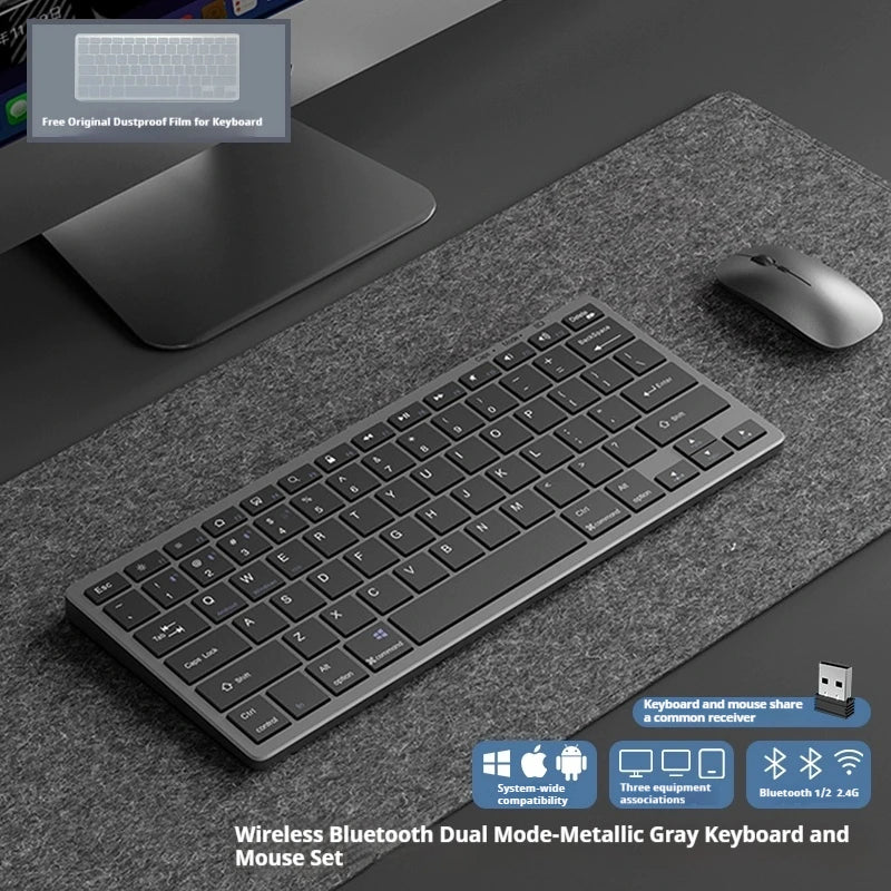 EWEADN K936 Wireless BT keyboard and mouse set, laptop office typing charging silent, Metal Panel Simplicity Easy to carry