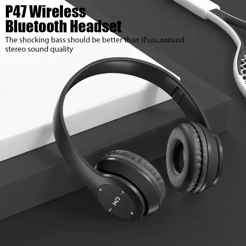 TWS Wireless Bluetooth 5.3 Headphones Over Ear HIFI Stereo Headsets Noise Reduction Sports Gaming Earphone Music Player With Mic