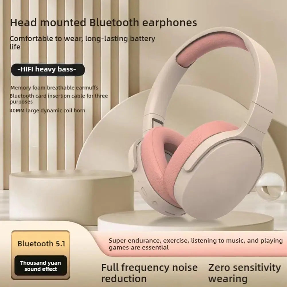 P2961 Wireless Bluetooth Headphones Over Ear Comfortable Deep Bass Headset Long Battery Life