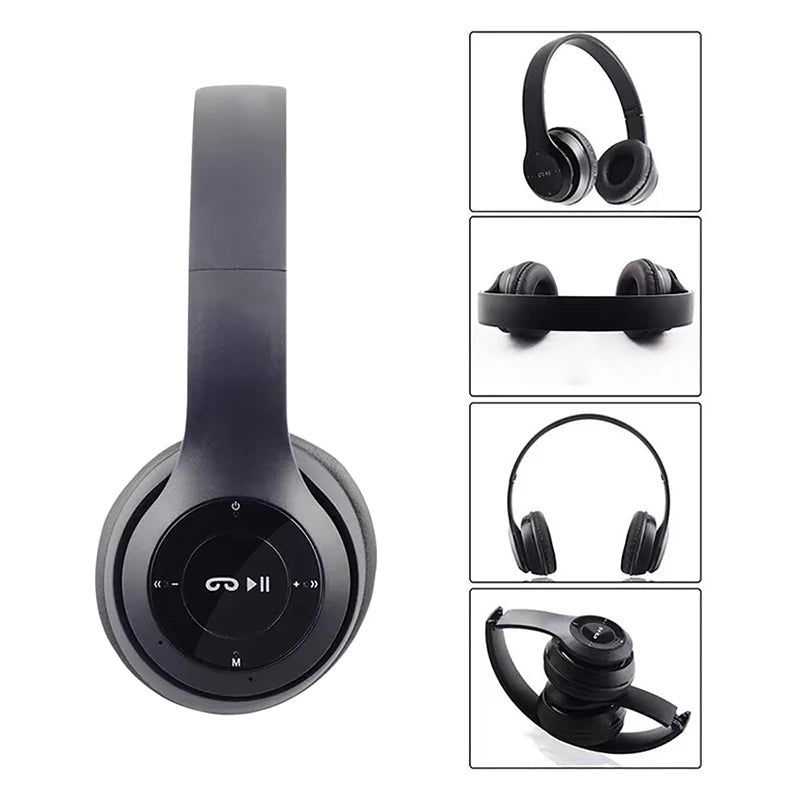 TWS Wireless Bluetooth 5.3 Headphones Over Ear HIFI Stereo Headsets Noise Reduction Sports Gaming Earphone Music Player With Mic