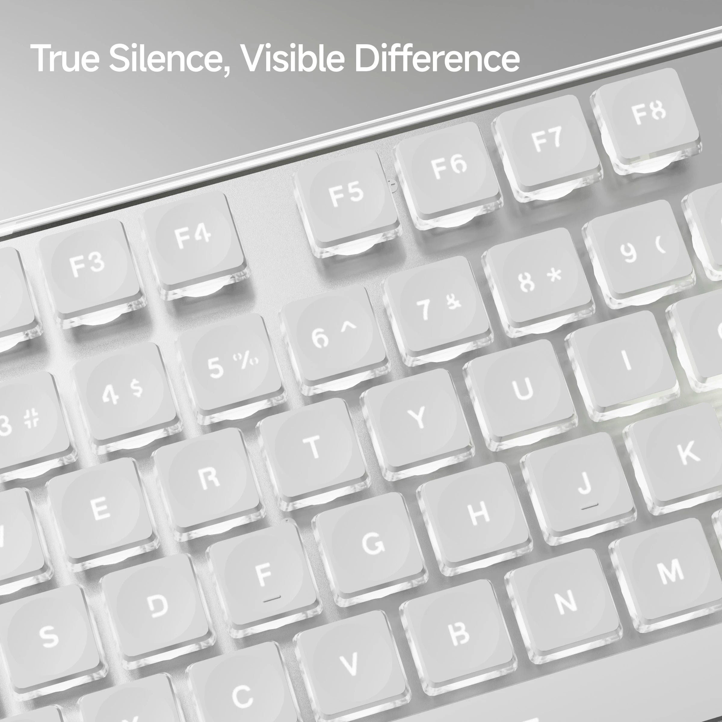 EWEADN wired Office silent Keyboard White backlit,USB full size 104-keycaps All-Metal Panel, ergonomic, gaming Windows/Laptop/PC