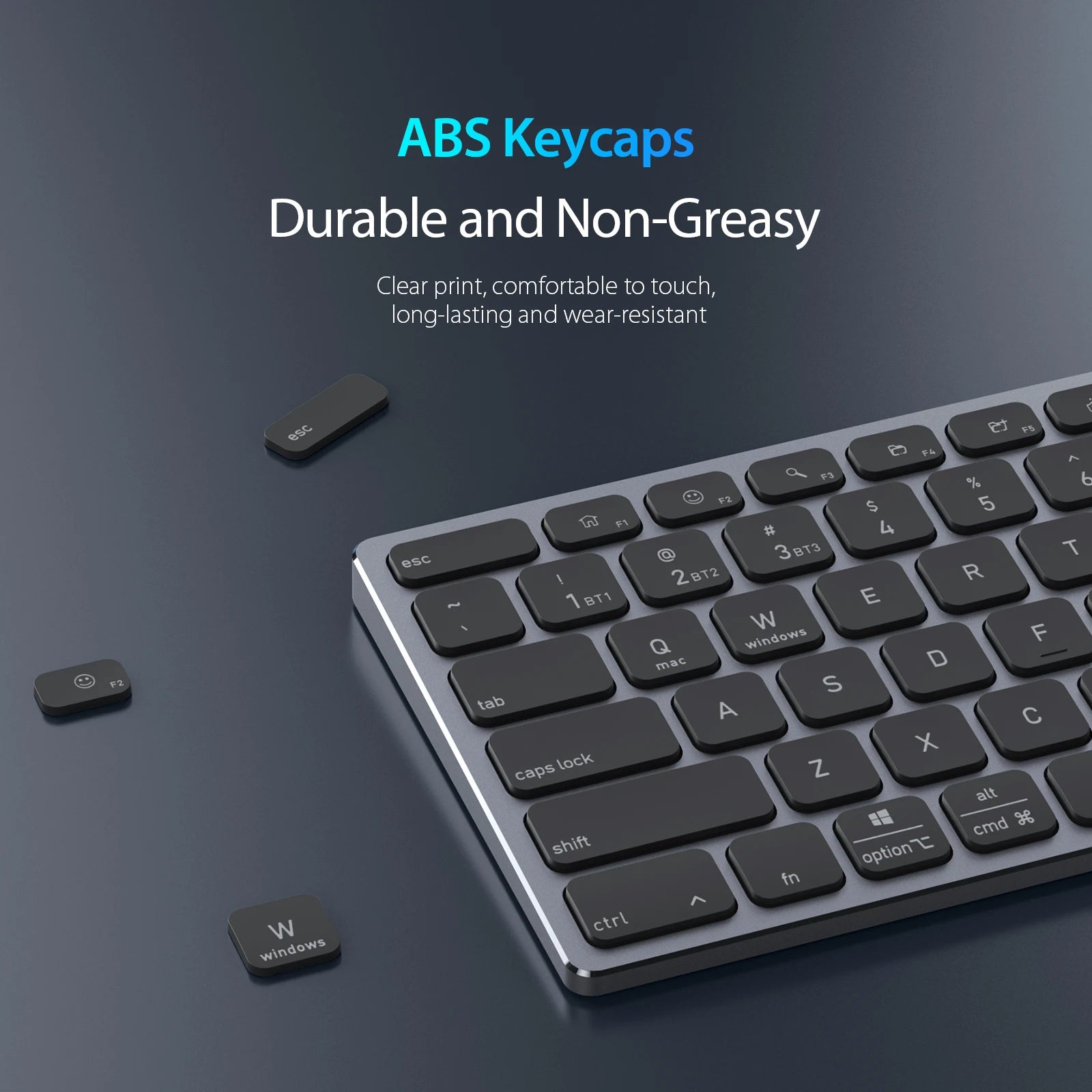 DUX DUCIS Wireless Bluetooth 5.0 Aluminum Alloy Keyboard with Universal Compatible Multi-Device for iOS iPad Android Windows Mac