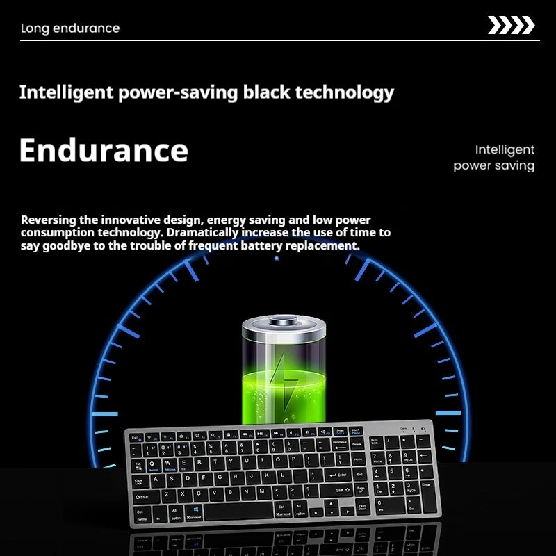 EWEADN K936 Wireless BT keyboard and mouse set, laptop office typing charging silent, Metal Panel Simplicity Easy to carry