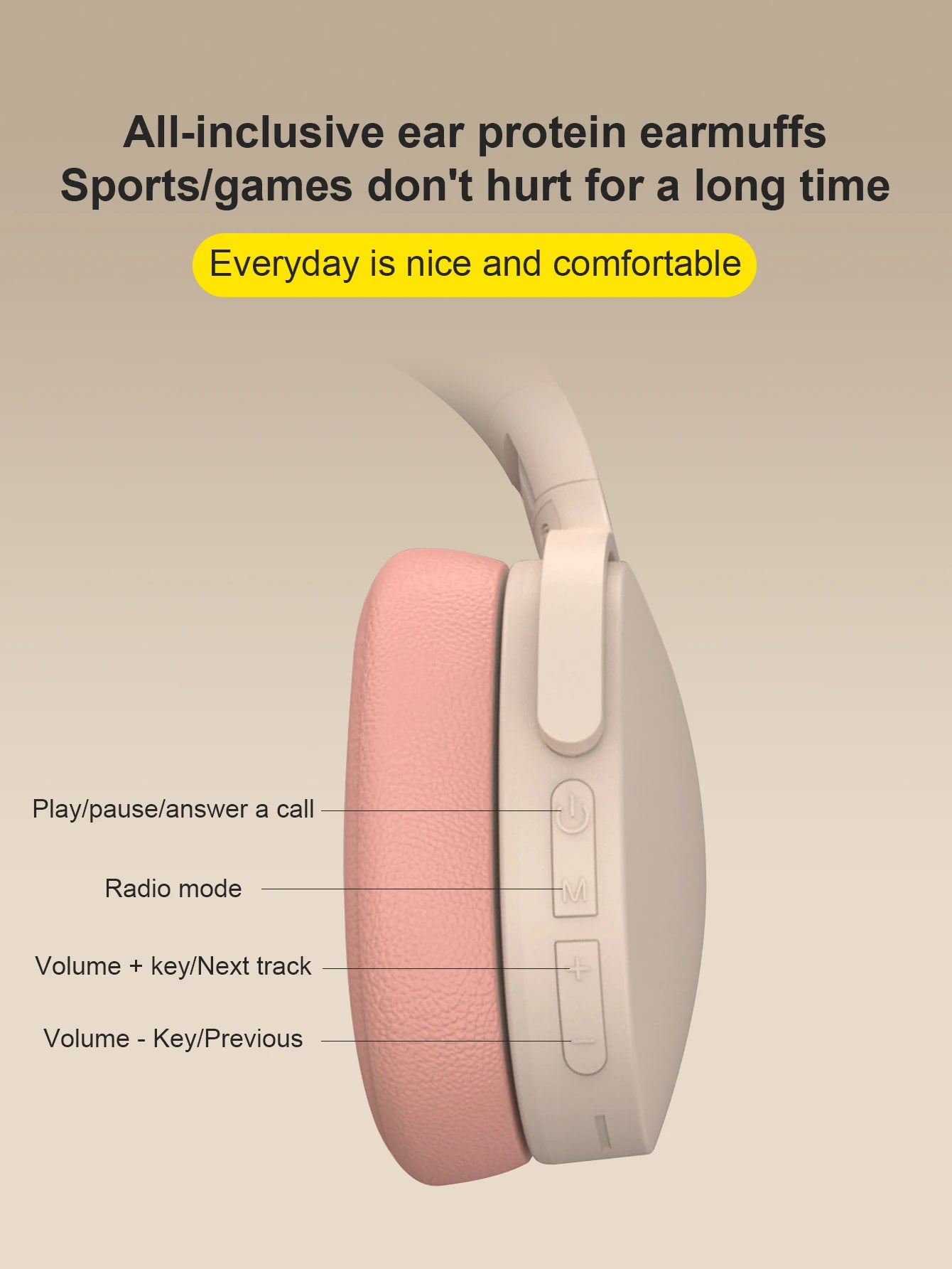 ‌Gaming Headset with Micr Wireless Bluetooth Noise Canceling HiFi Stereo Over-Ear Headphones for Mobile Phone iOS Android