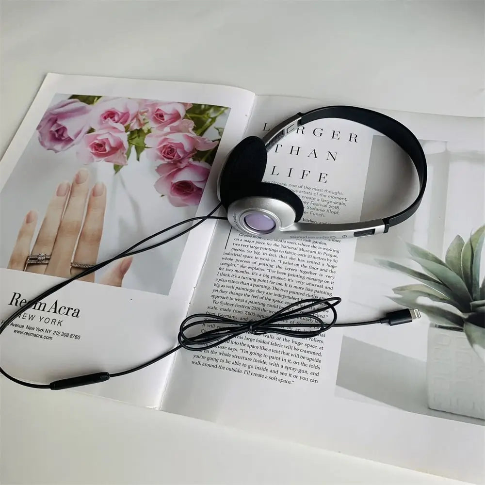 Nostalgic Computer Headset CD Fashion Retro Classic Headset Classic Y2K Wired Headphone Over Ear ...