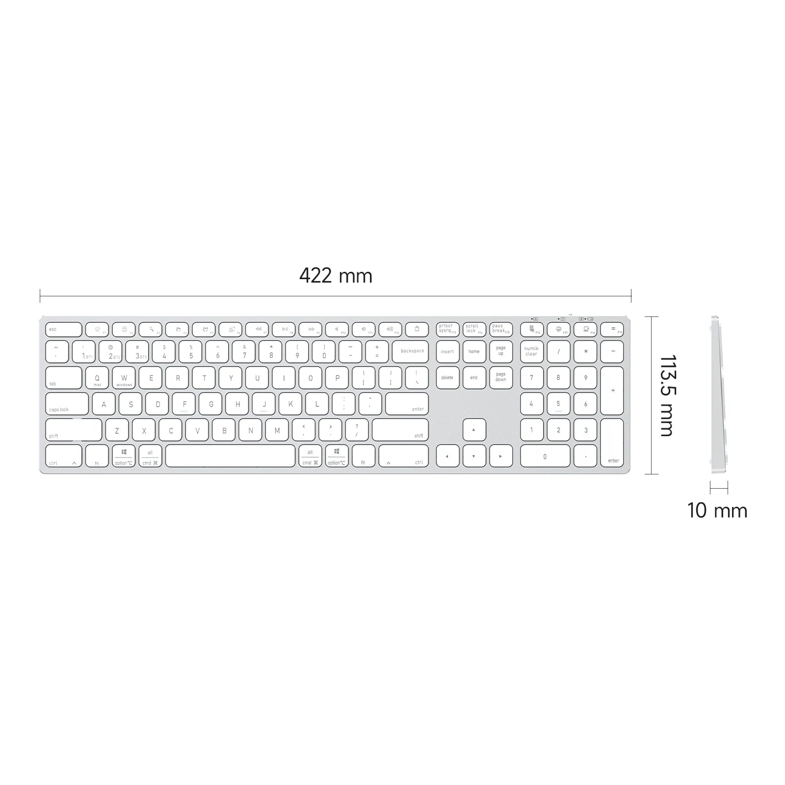 DUX DUCIS Wireless Bluetooth 5.0 Aluminum Alloy Keyboard with Universal Compatible Multi-Device for iOS iPad Android Windows Mac